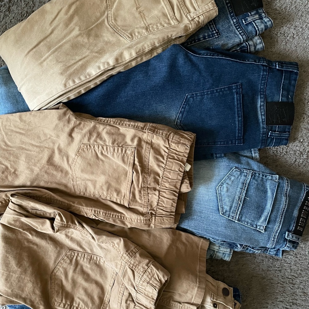 Assorted Denim,tan pants & shirts